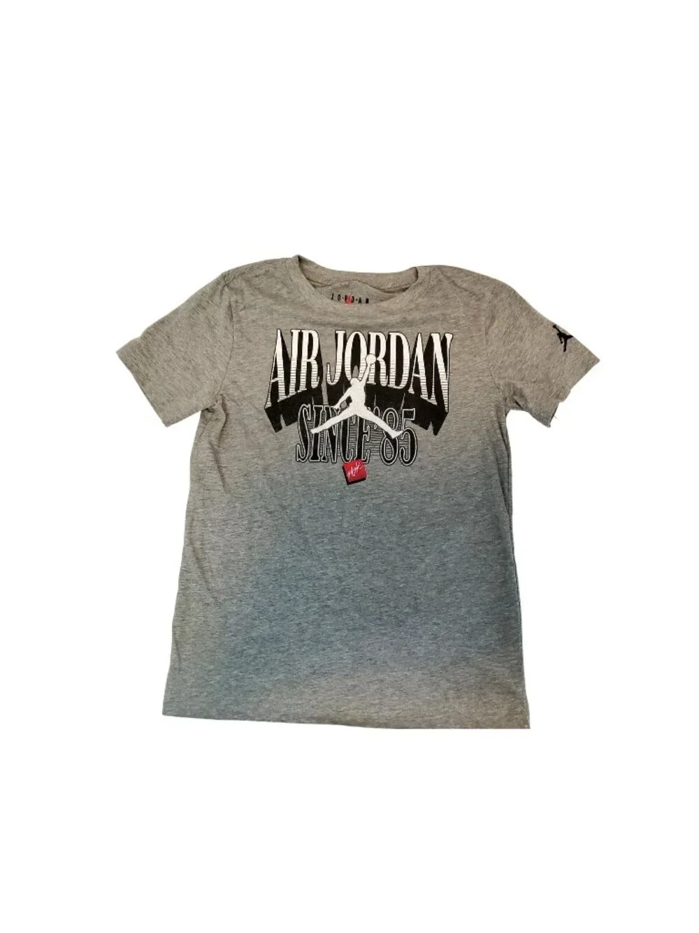 Air Jordan Since 85 Gray Graphic T-Shirt Size M Cotton Blend Crew Neck Short